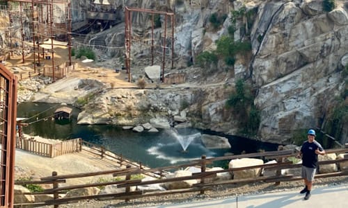 Quarry park view- Nestled in a quarry with a small pond and an obstacle course.