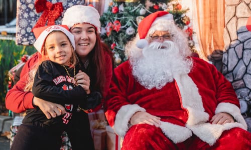Santa with mother and child