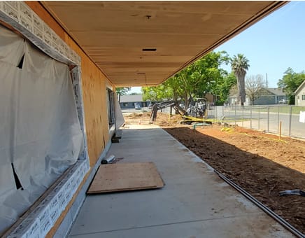 Image of a long shot down the front entrance.